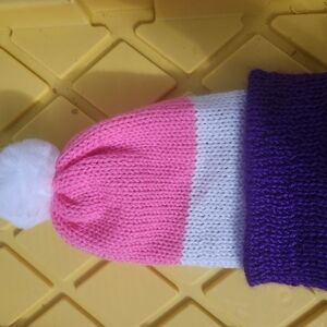 New! Hand Knitted Knit Pom-Pom Beanie